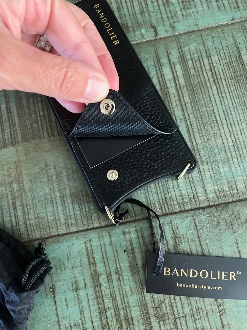 Bandolier Black Crossbody Wallet Phone Case with Matching Strap iPhone 8/7/6